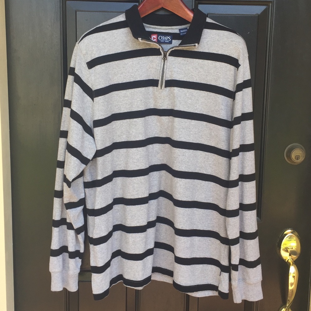 Chaps 1/4 Zip Rugby Long Sleeve Shirt  Size XXL
